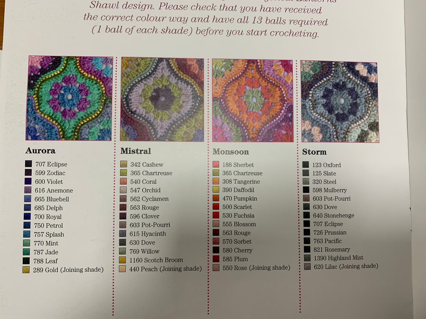 Mystical Lanterns Crochet Shawl pack