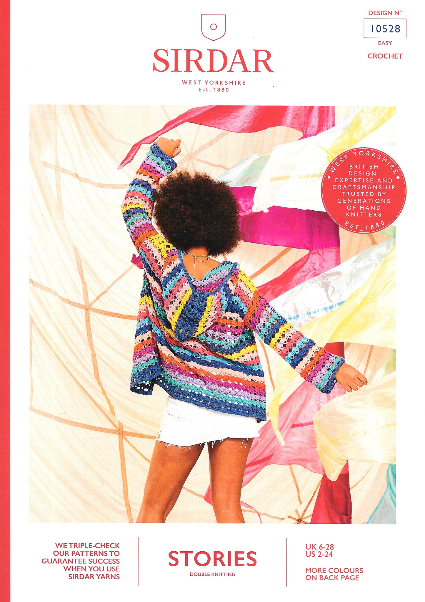 Sirdar 10528 Crochet Pattern. Ladies's jacket. Double Knitting Yarn