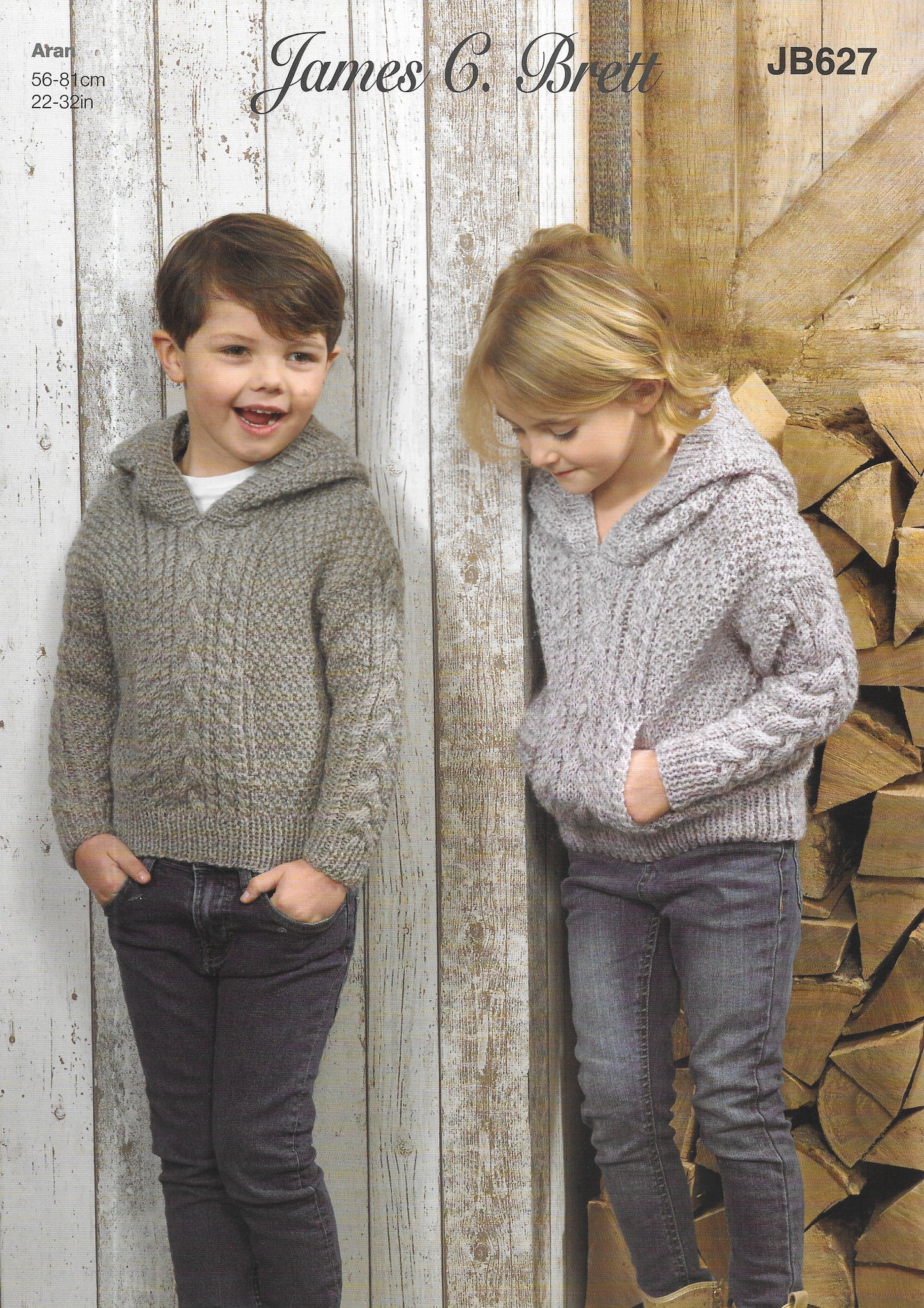 JB627 James Brett knitting pattern. Child's sweaters. Aran