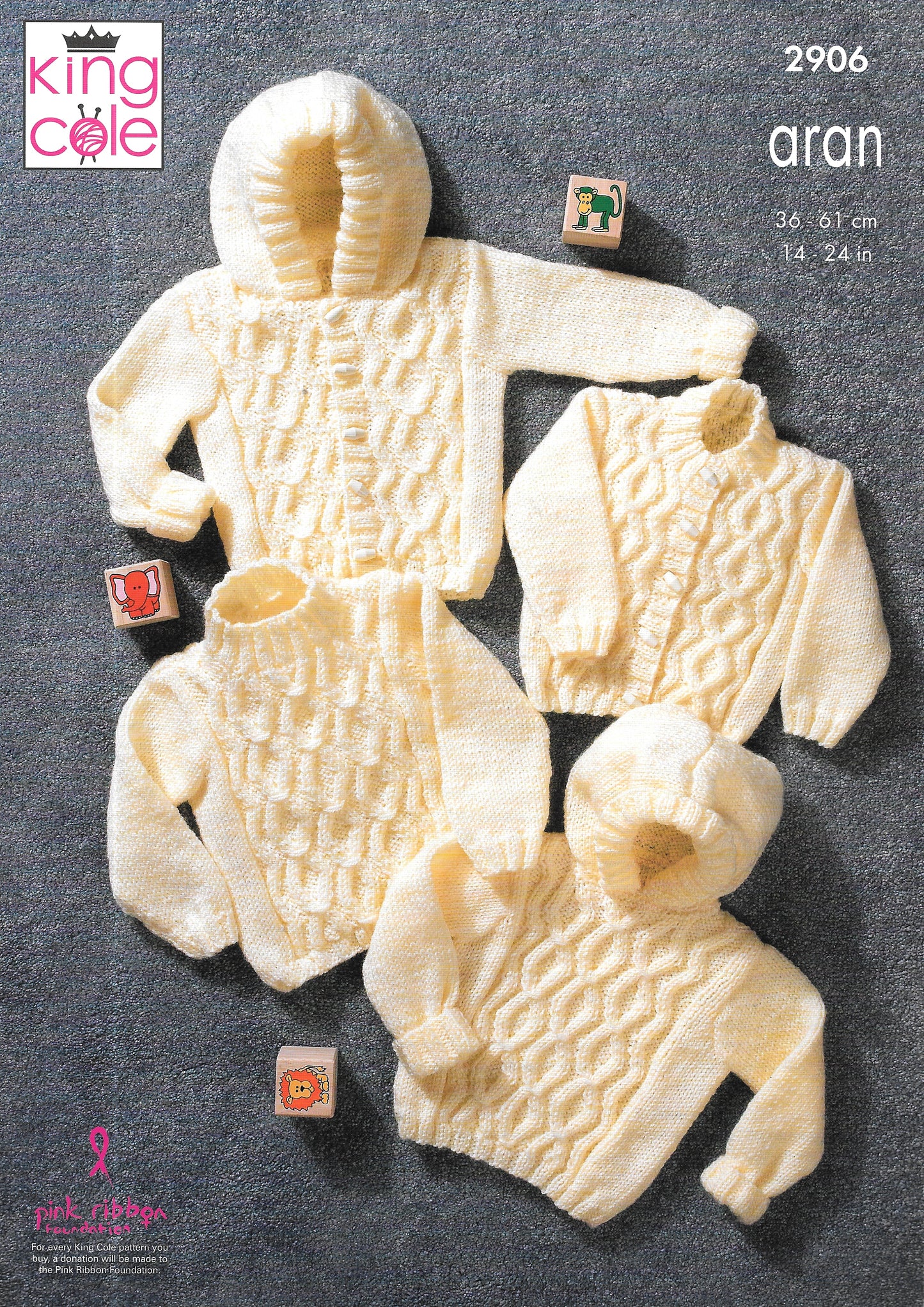 King Cole 2906 Knitting pattern. Aran Child's cardigan/sweater.