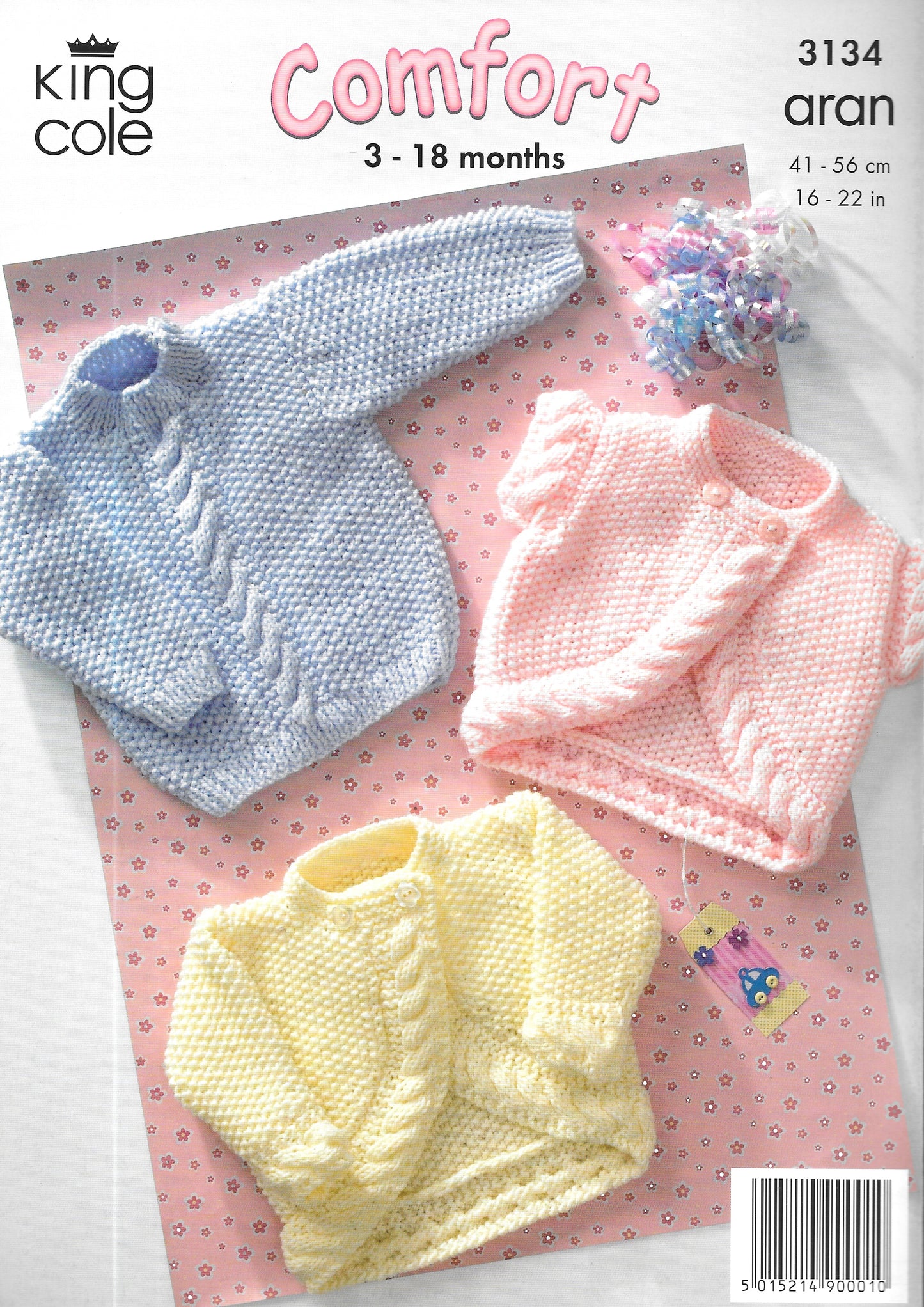 King Cole 3134 knitting pattern - Aran Child's Cardigan/Sweater.