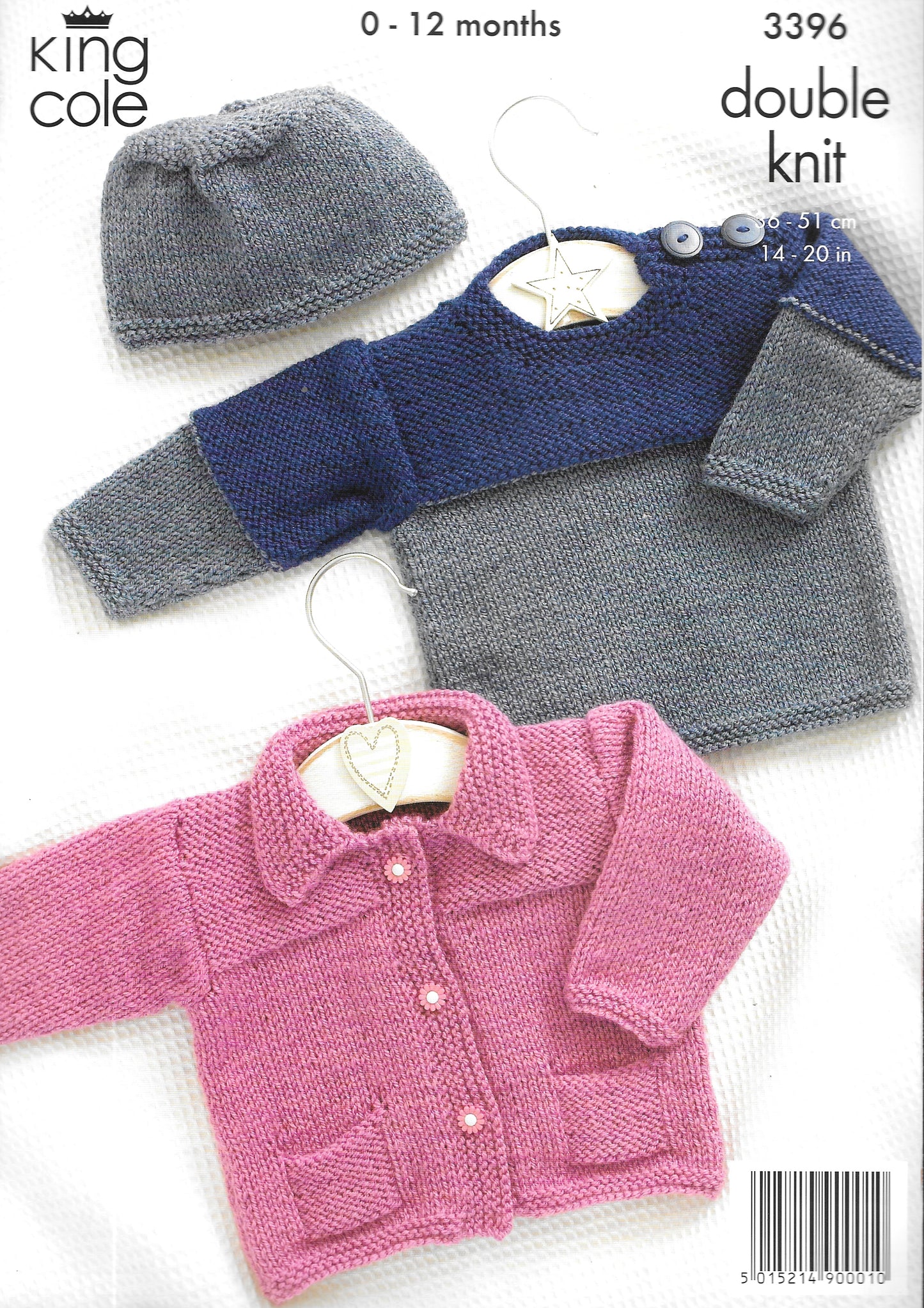 King Cole 3396 Knitting Pattern - DK Jacket/Sweater/Hat