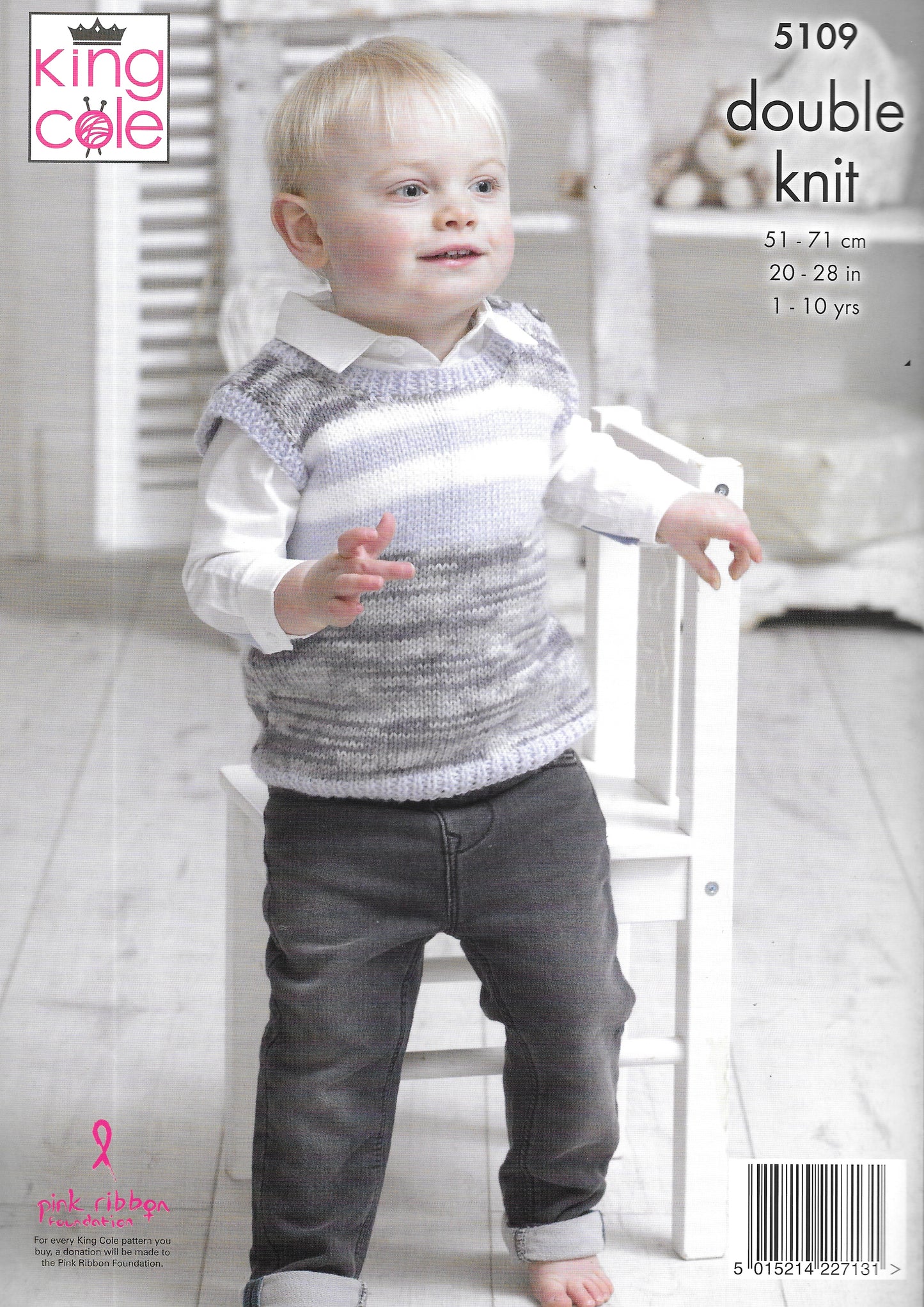 5109 King Cole double knit Sweater/Pullover knitting pattern