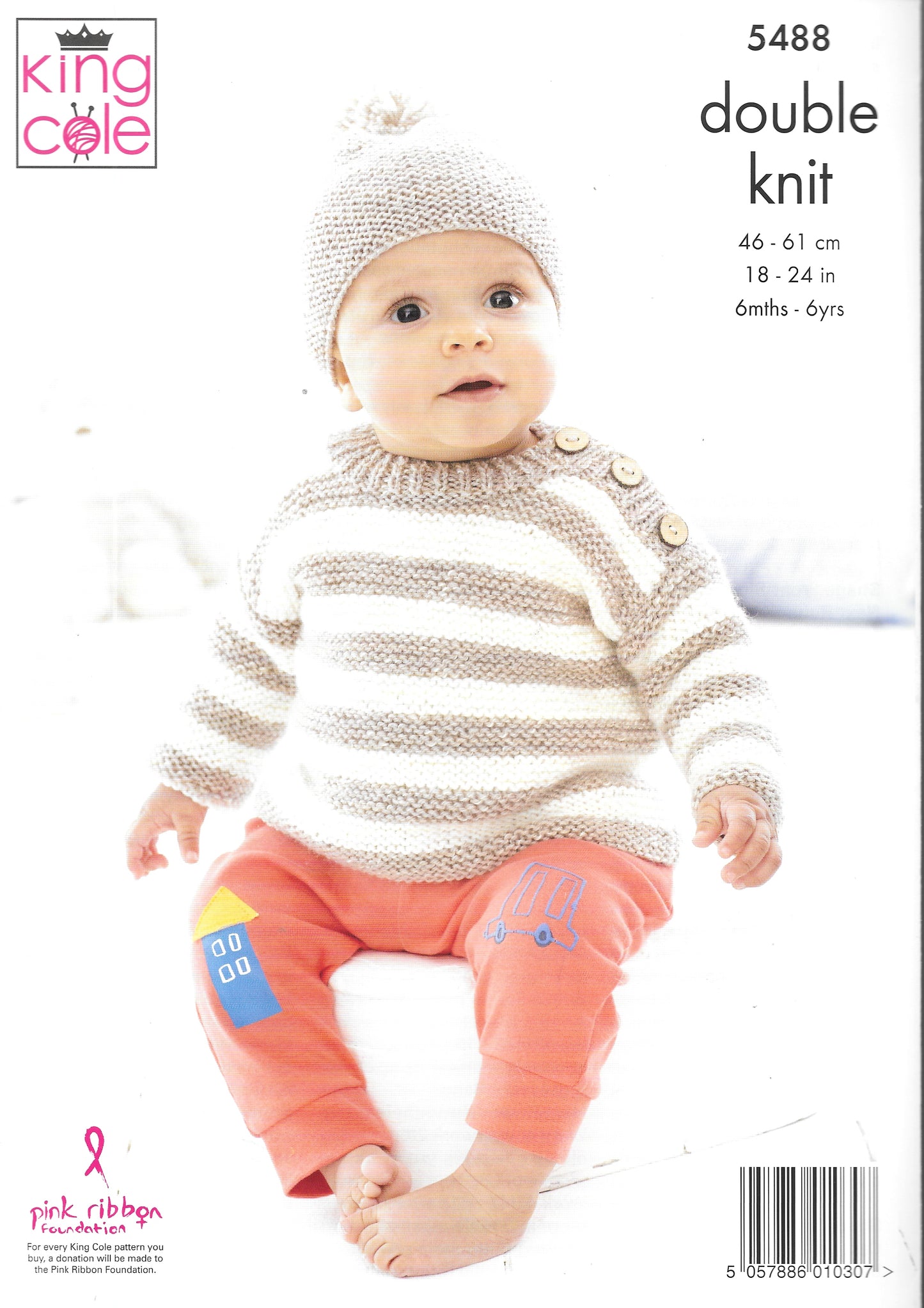 5488 King Cole double knit Jacket/Sweater/Hats knitting pattern