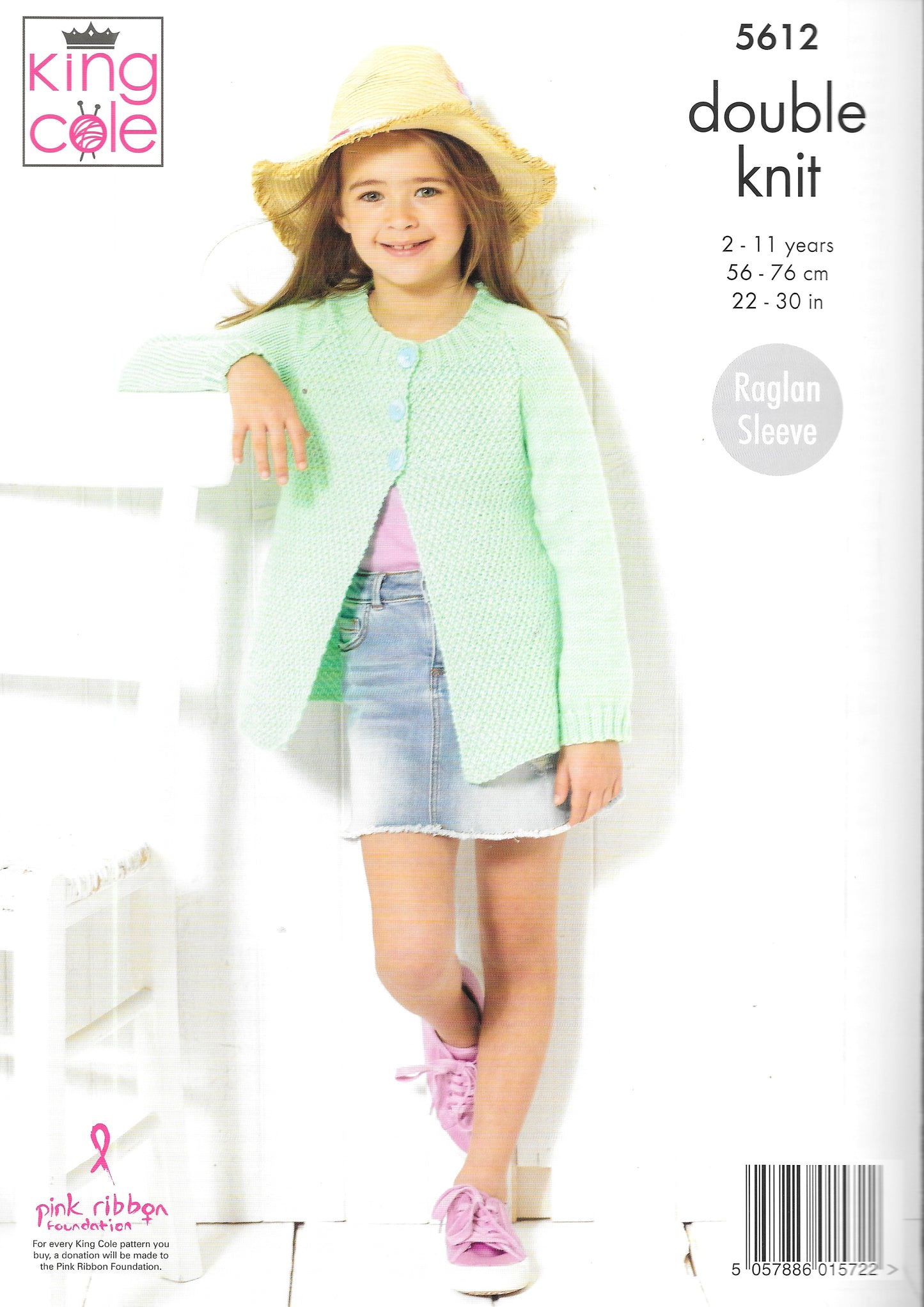 King Cole 5612 Double Knit Cardigan/Sweater knitting pattern