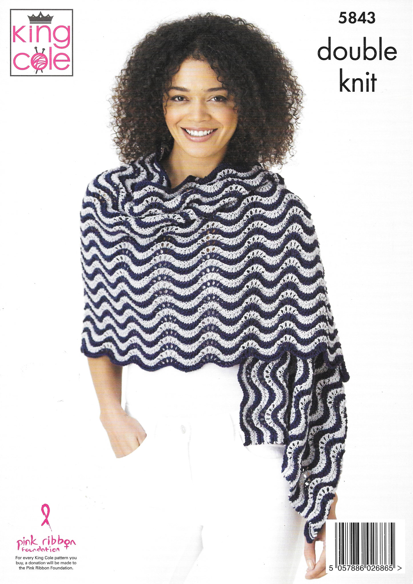 5843 King Cole knitting pattern. Lady's wrap and shawl. DK