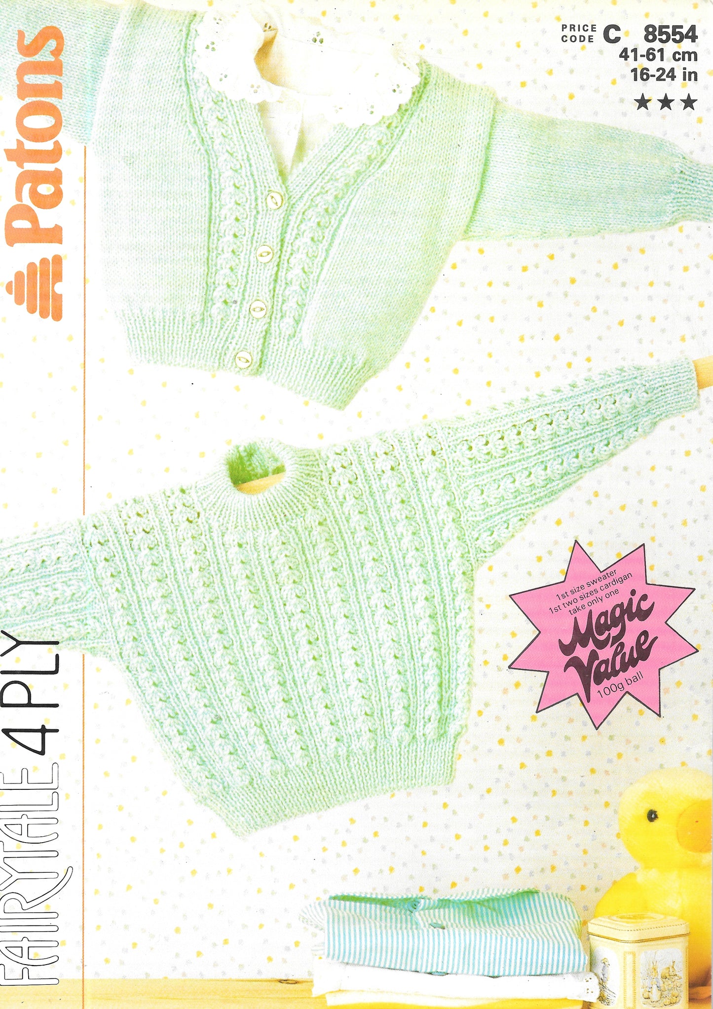 PRELOVED Patons C8554 Knitting Pattern. Child's 4 ply Cardigan/Sweater.