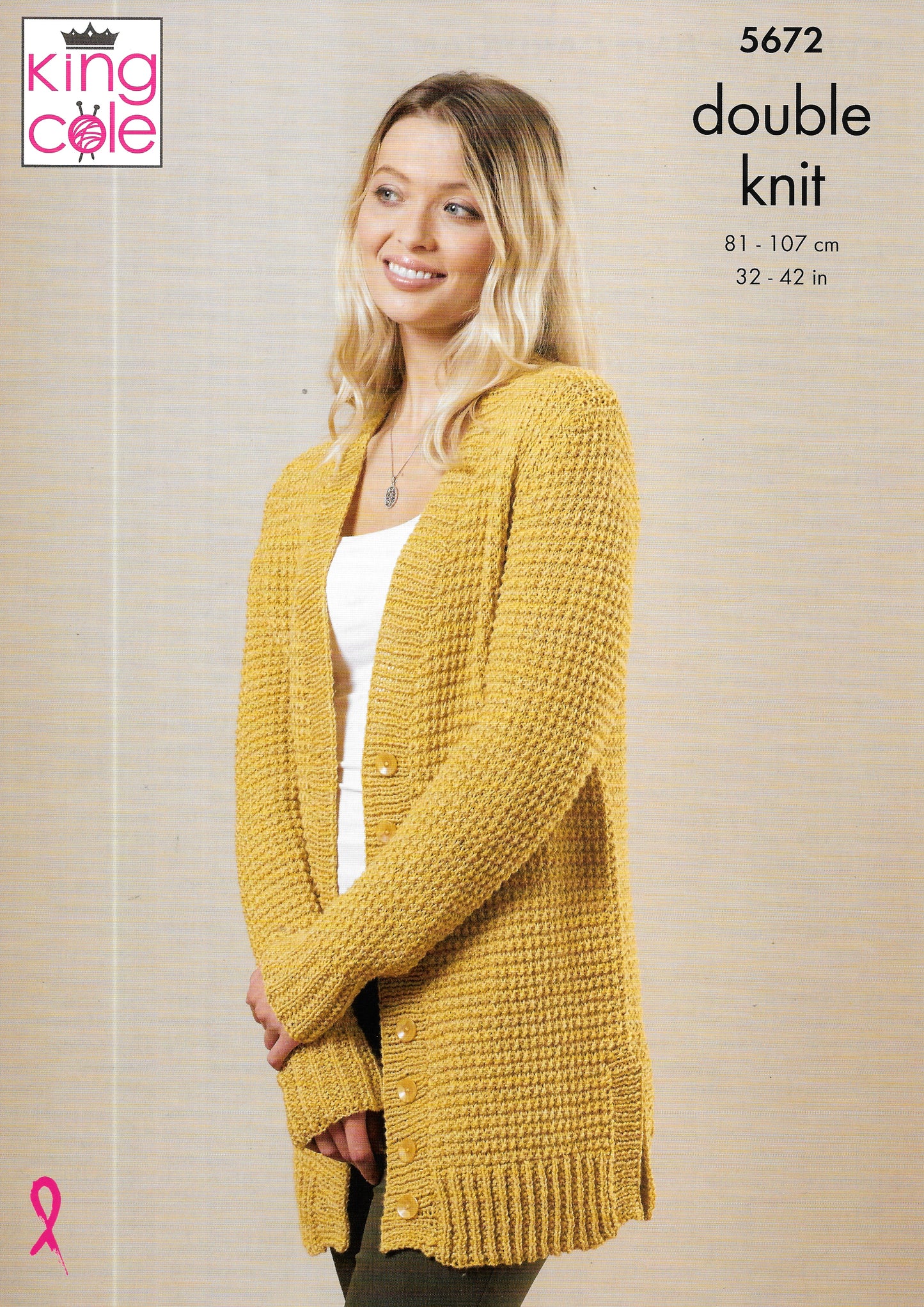 5672 King Cole Knitting Pattern. Lady's DK Cardigan/Sweater