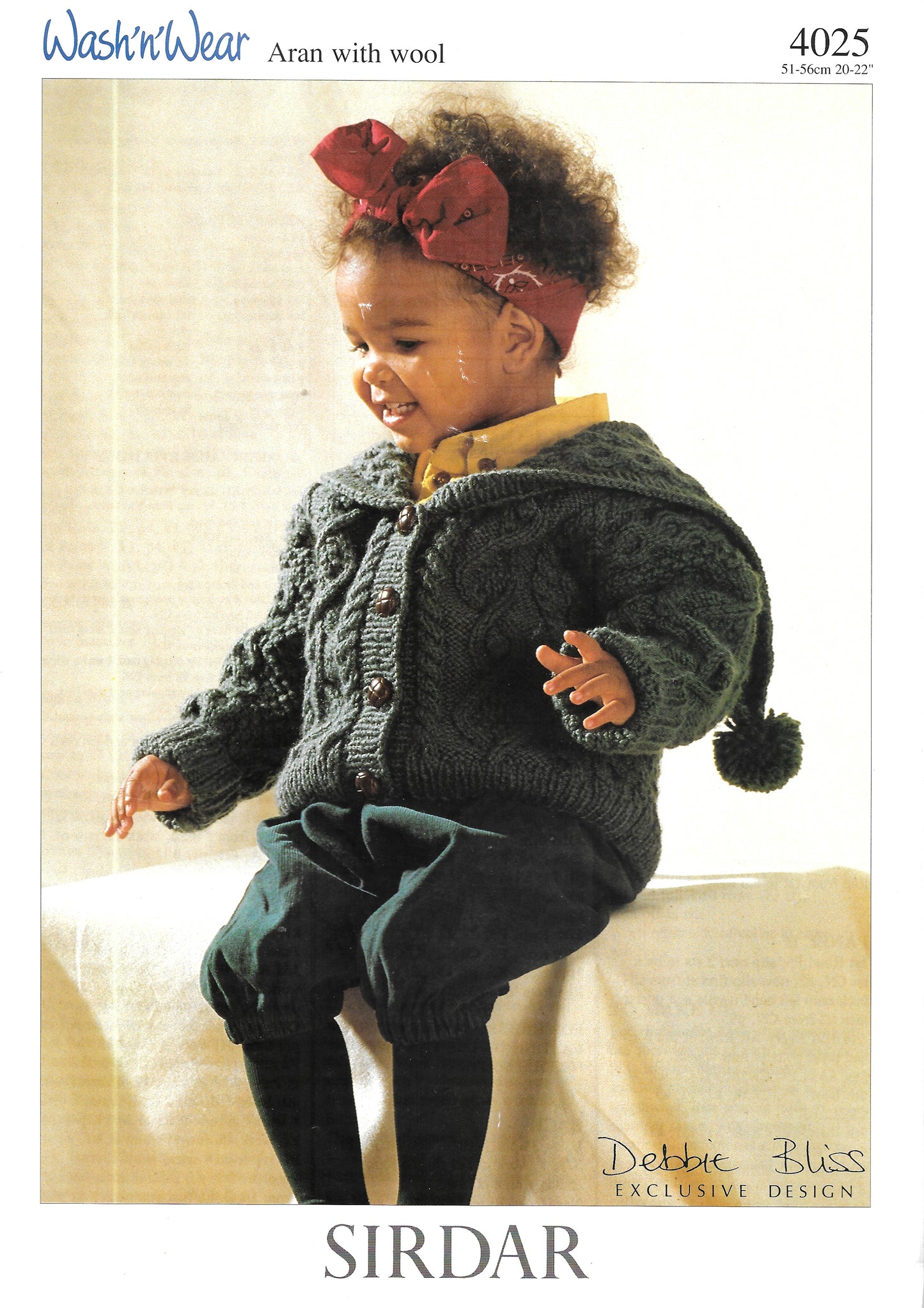 PRELOVED Sirdar 4025 Knitting Pattern - Child's Aran Sailor Collared Jacket. 20-22"