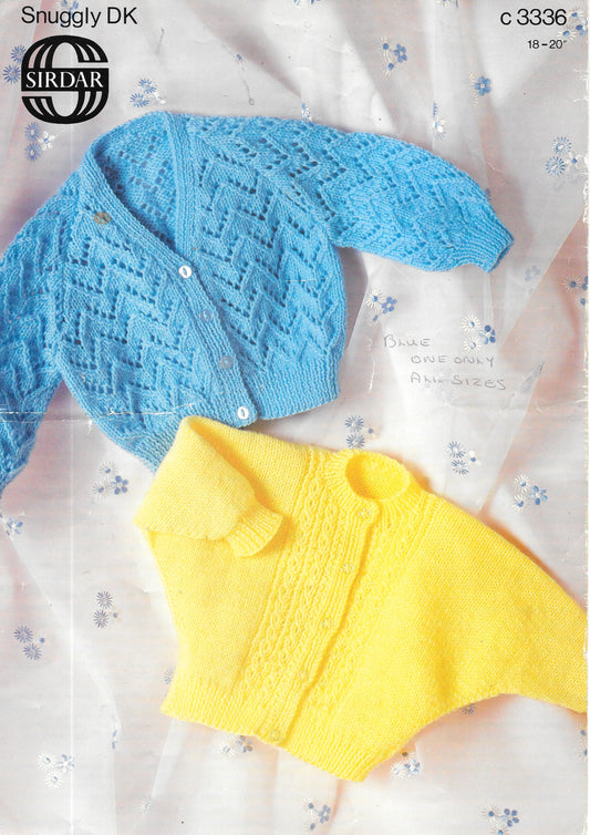 Sirdar c3336 PRELOVED Knitting Pattern - Baby DK Cardigans