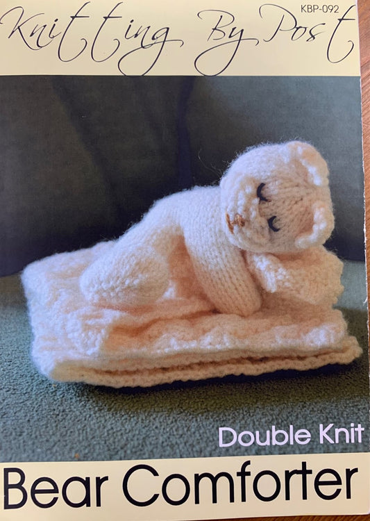 KBP-092 Bear Comforter Soft Toy in DK knitting pattern