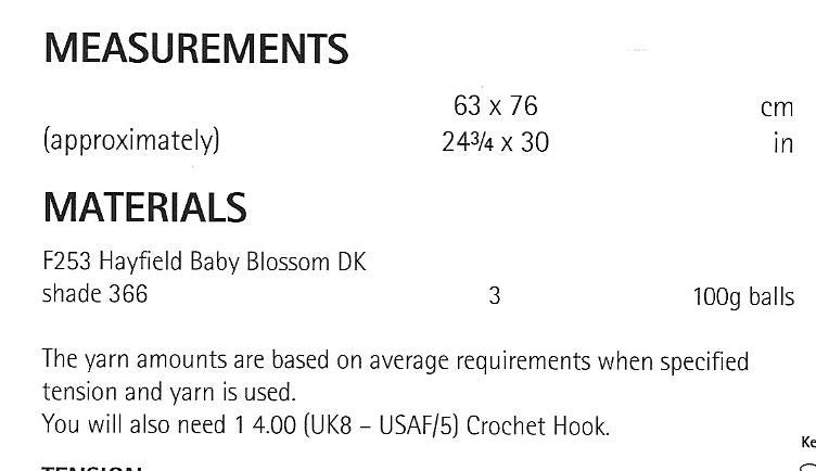 Hayfield 5231 Baby Blossom Dk Baby Blanket Crochet Pattern