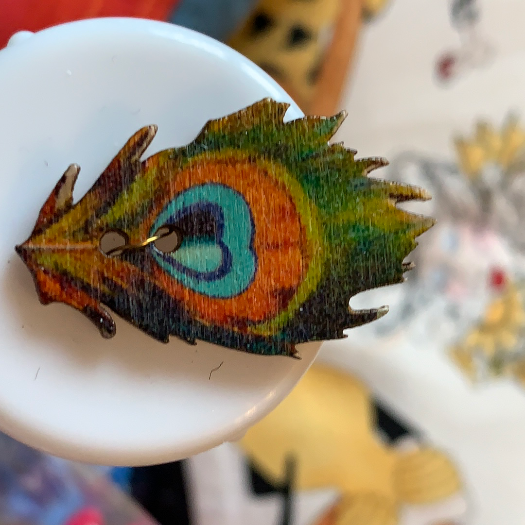 Peacock Feather Buttons
