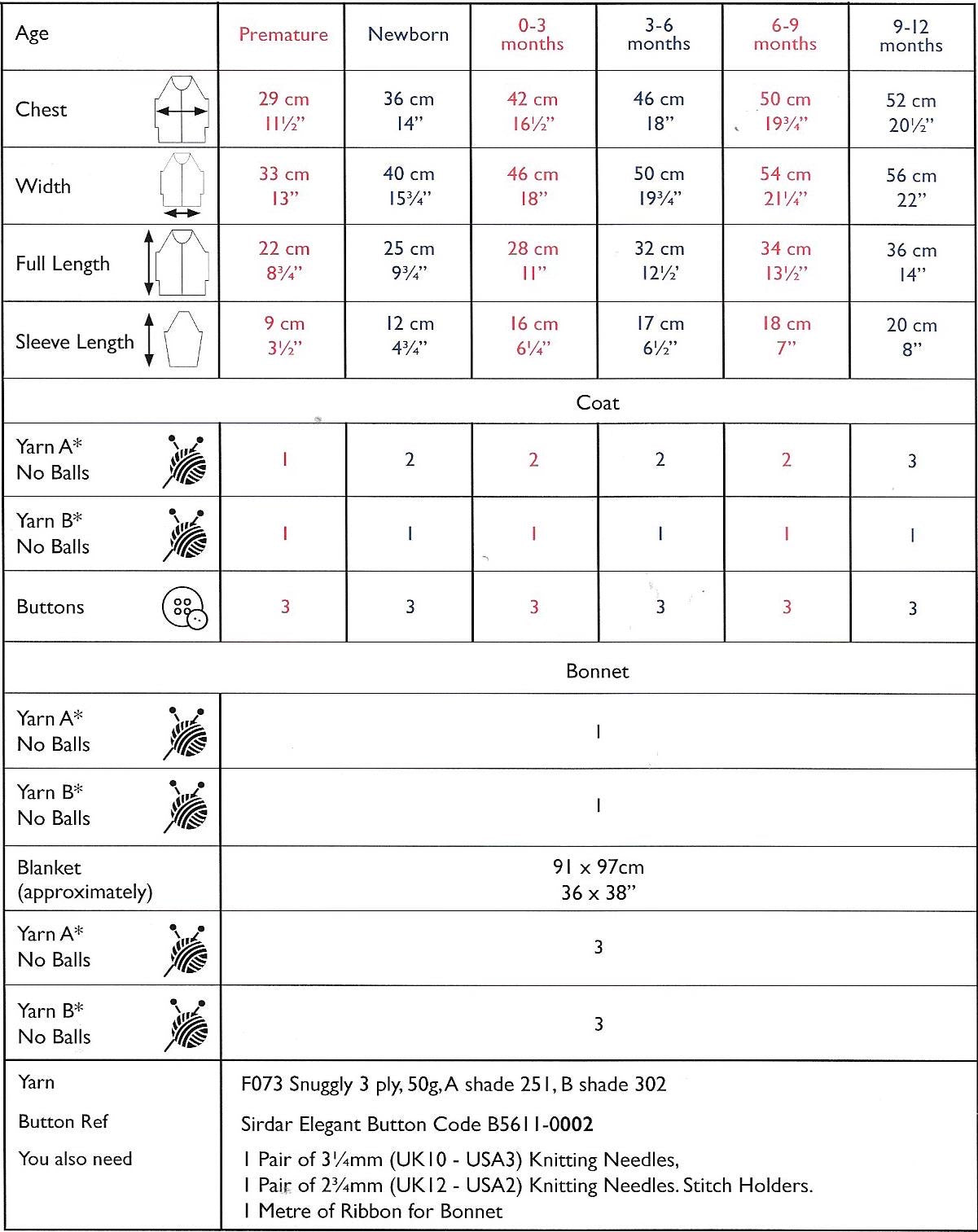 5361 Sirdar Snuggly 3ply premature and baby coat, bonnet and blanket