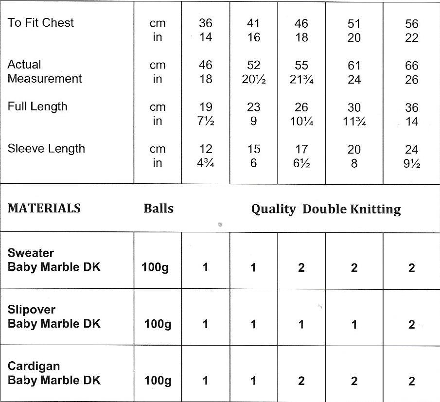 JB441 James C Brett DK baby sweater, slipover and cardigan knitting pattern