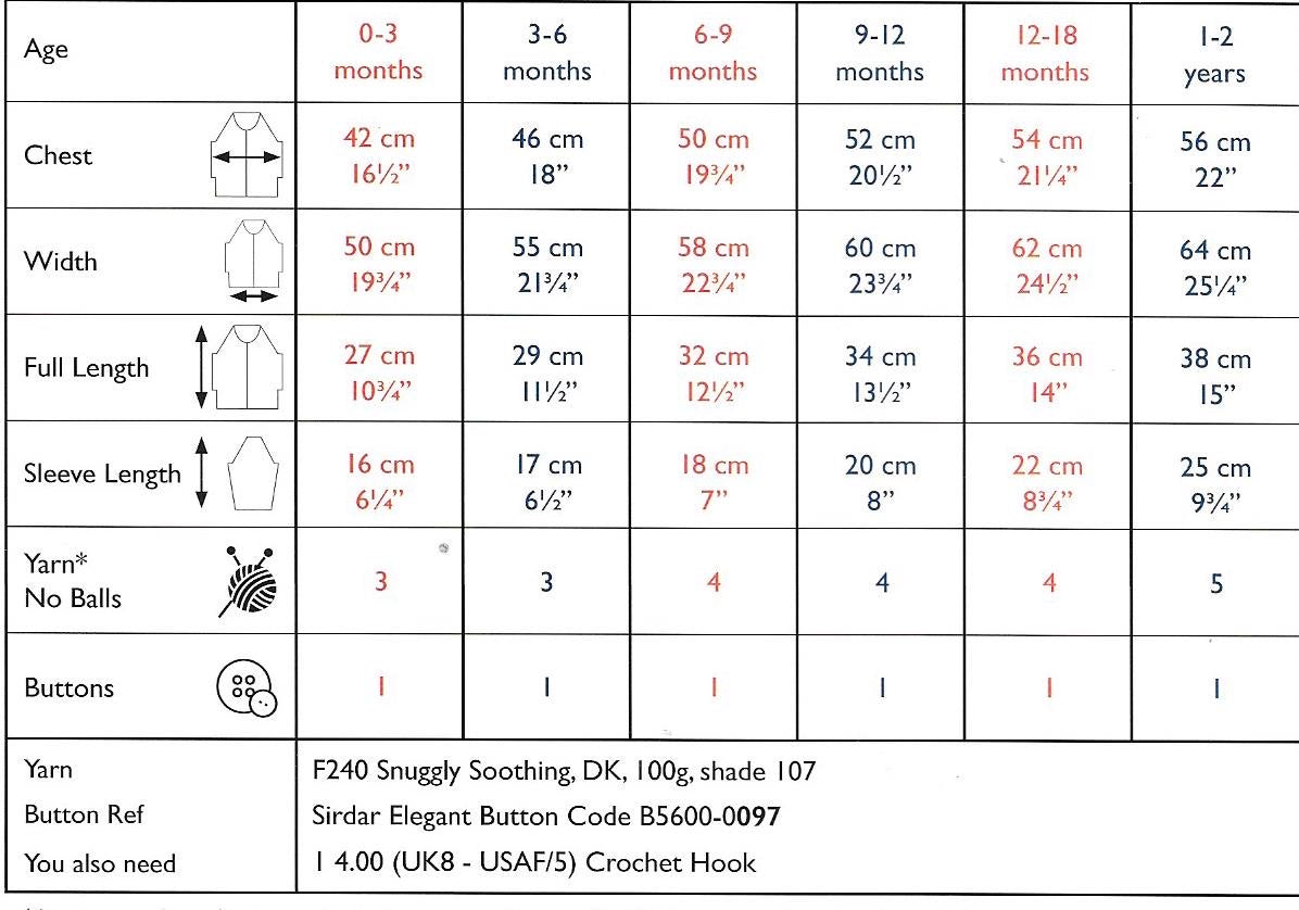 Sirdar 5314 Snuggly Soothing Dk Baby Child Hooded Jacket Crochet Pattern