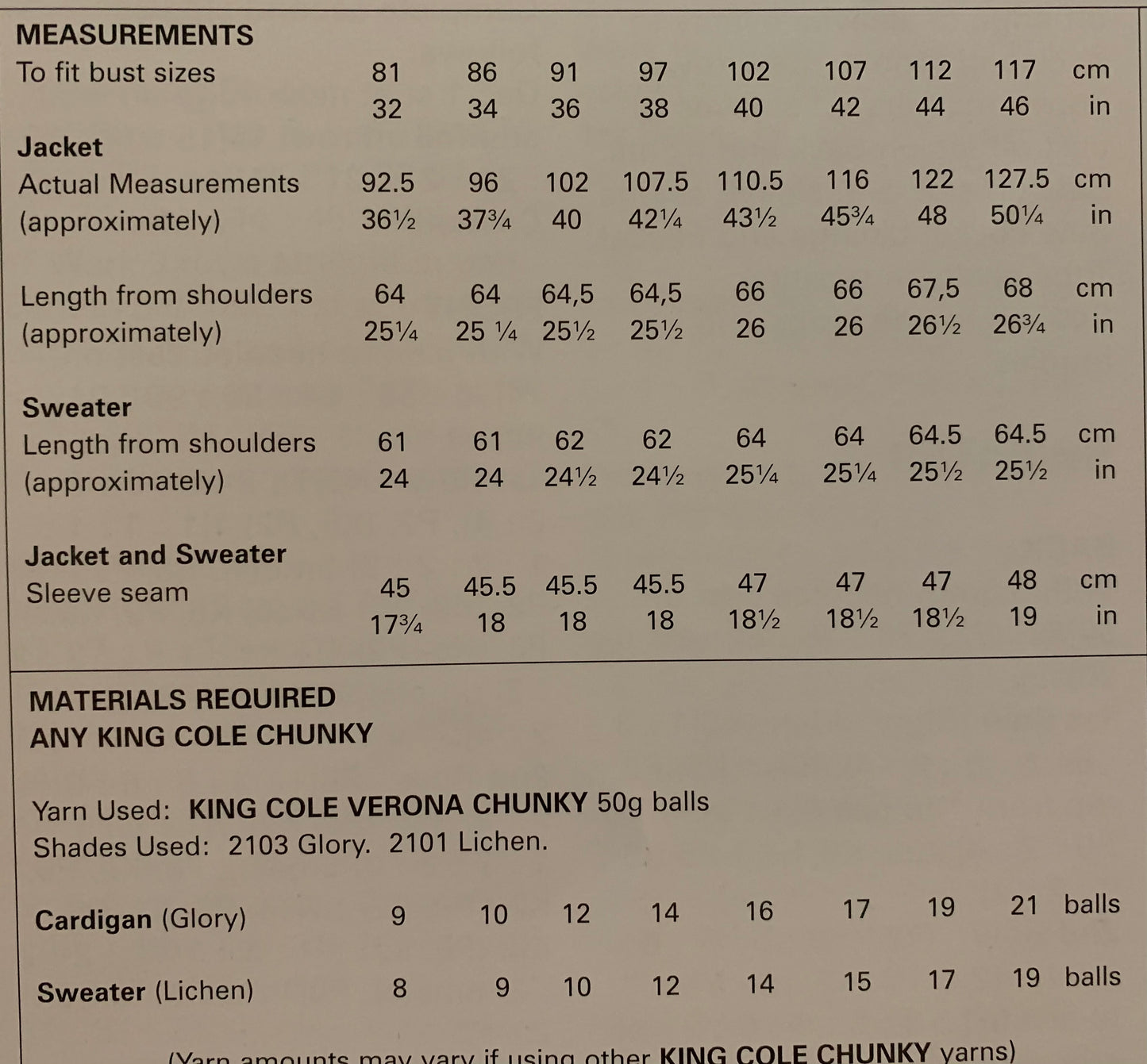 King Cole 4300 Chunky Ladies Jacket and Sweater knitting pattern