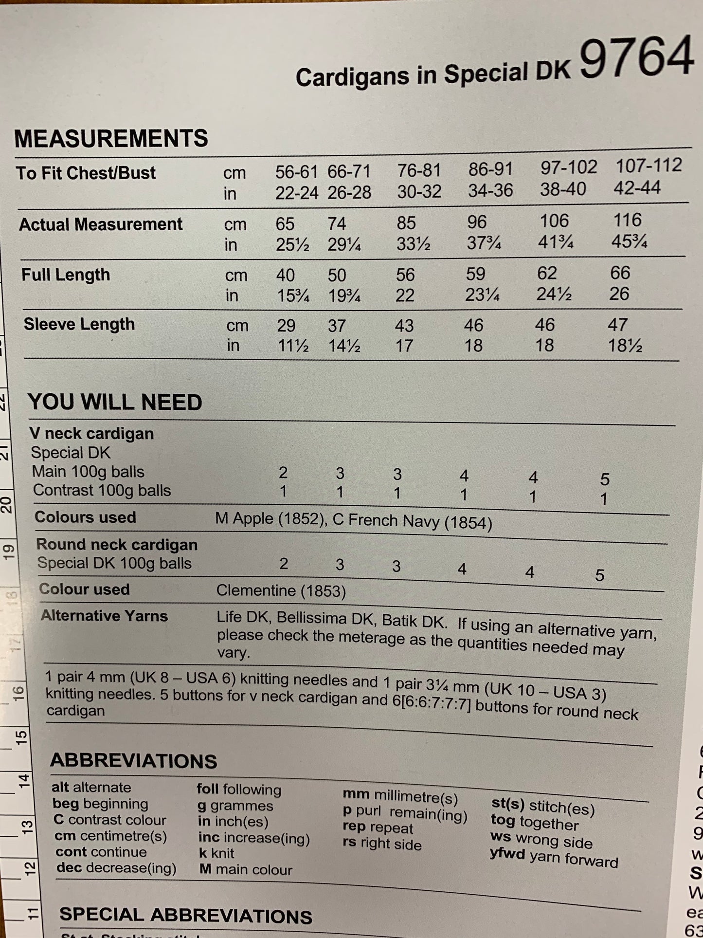 Stylecraft 9764 Special DK Ladies and Child Cardigan knitting pattern