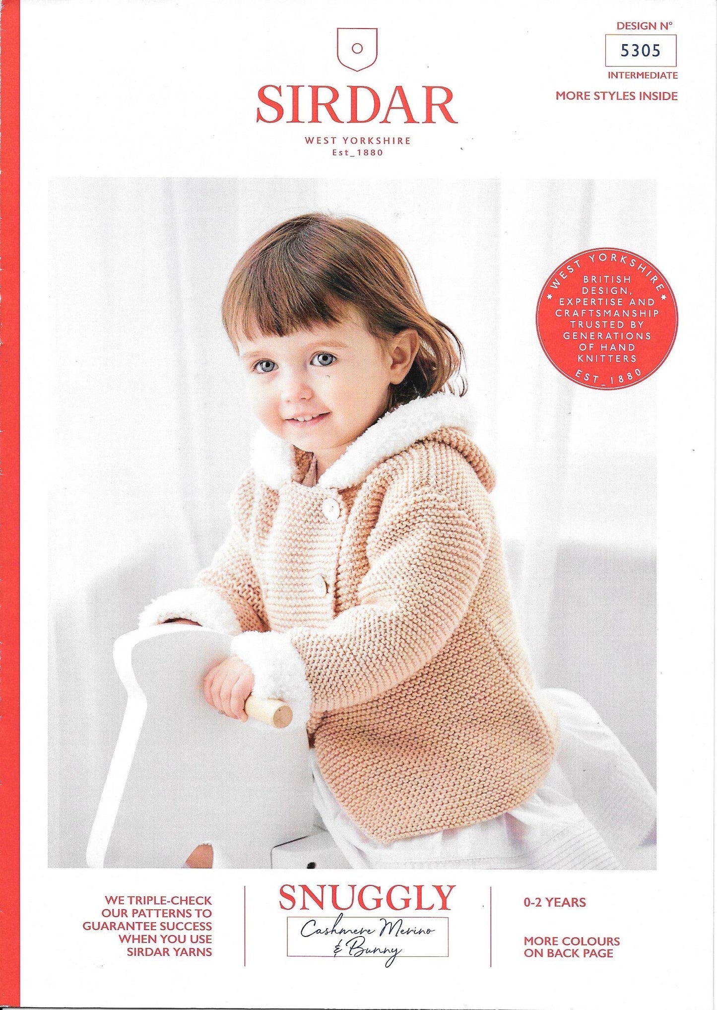 Sirdar 5305 Snuggly Cashmere Merino & Bunny Hooded Jacket knitting pattern