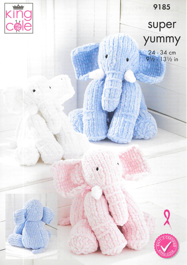 King Cole 9185 Elephant Toy Knitting pattern