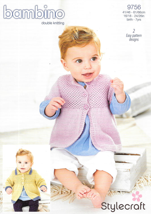 Stylecraft 9756 Childs Jackets in Bambino DK