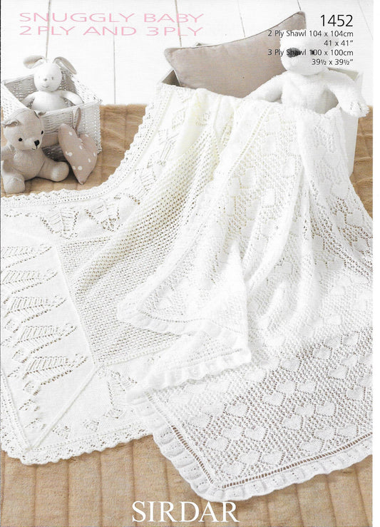 Sirdar 1452  Shawls in 2ply and 3ply Knitting Pattern