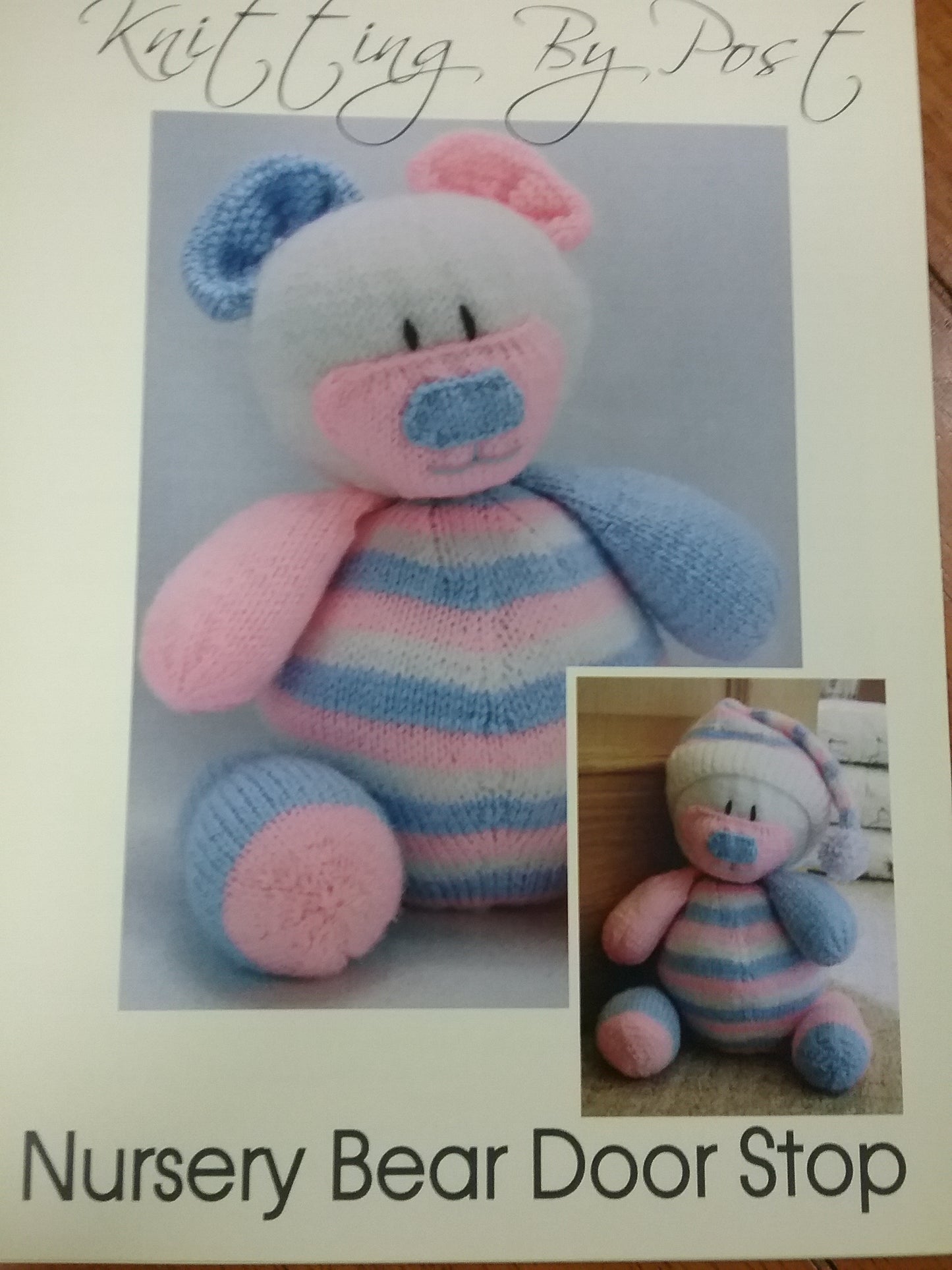 Knitting By Post Nursery Bear Door Stop in dk knitting pattern