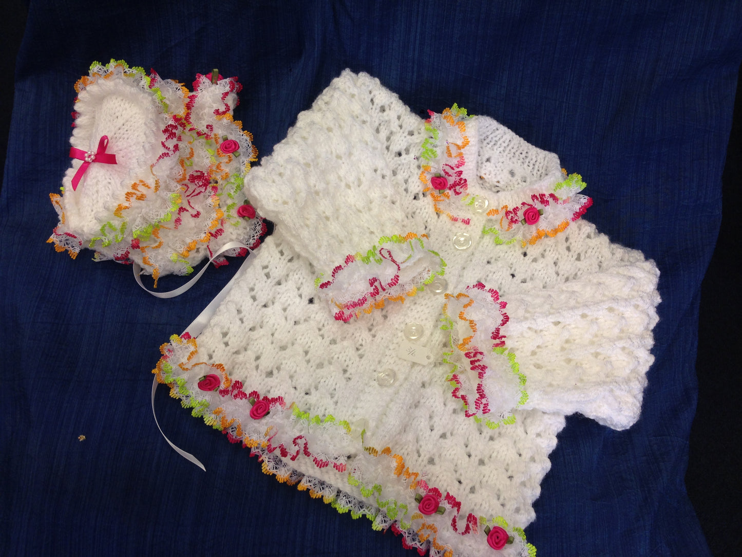 Baby Matinee Coat, Bonnet, Mittens and Bootees