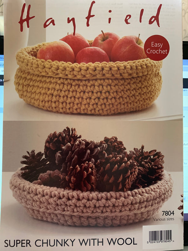 7804 Hayfield Crochet Cat Nest and Storage Baskets crochet pattern