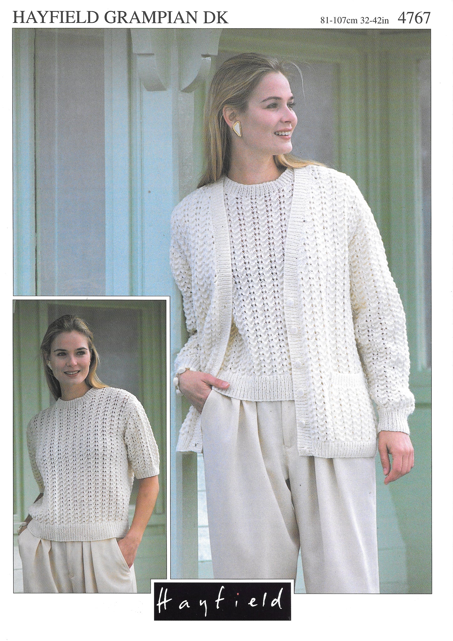 4767 PRELOVED Hayfield Knitting Pattern. Lady's lacy twinset.