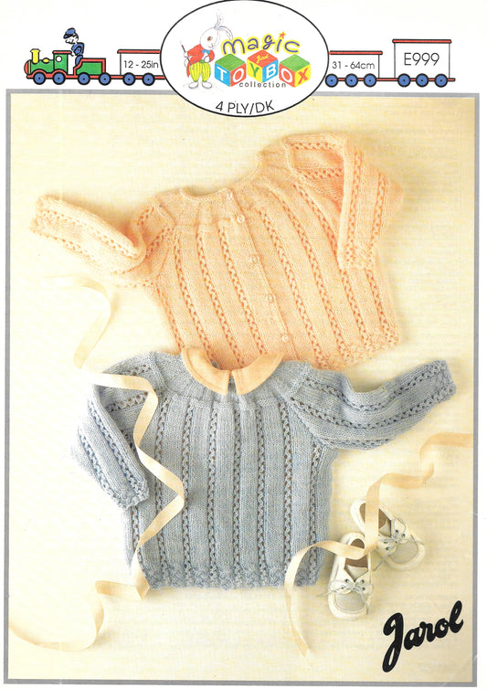 E999 PRELOVED Jarol Knitting Pattern. Child's cardigan/top.  Double Knit/4 ply 12-25"