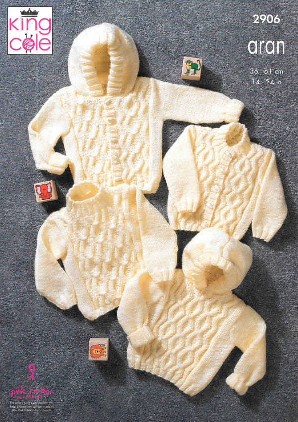 King Cole 2906 Knitting pattern. Aran Child's cardigan/sweater.