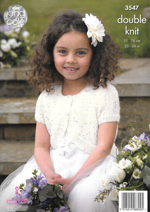 King Cole 3547 Knitting Pattern - Child's DK Boleros