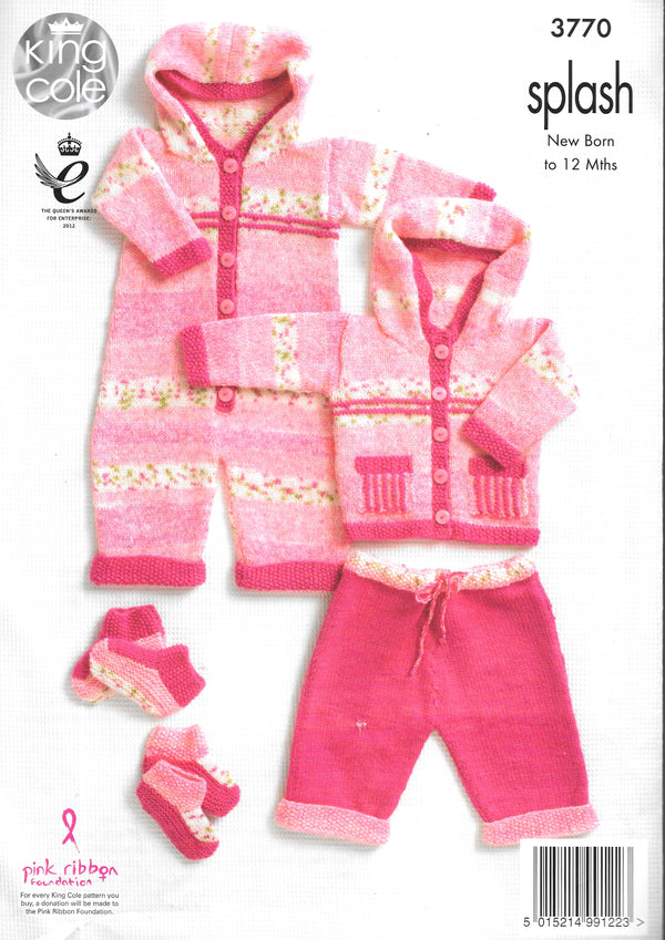 King Cole 3770 Knitting Pattern -DK Baby Set