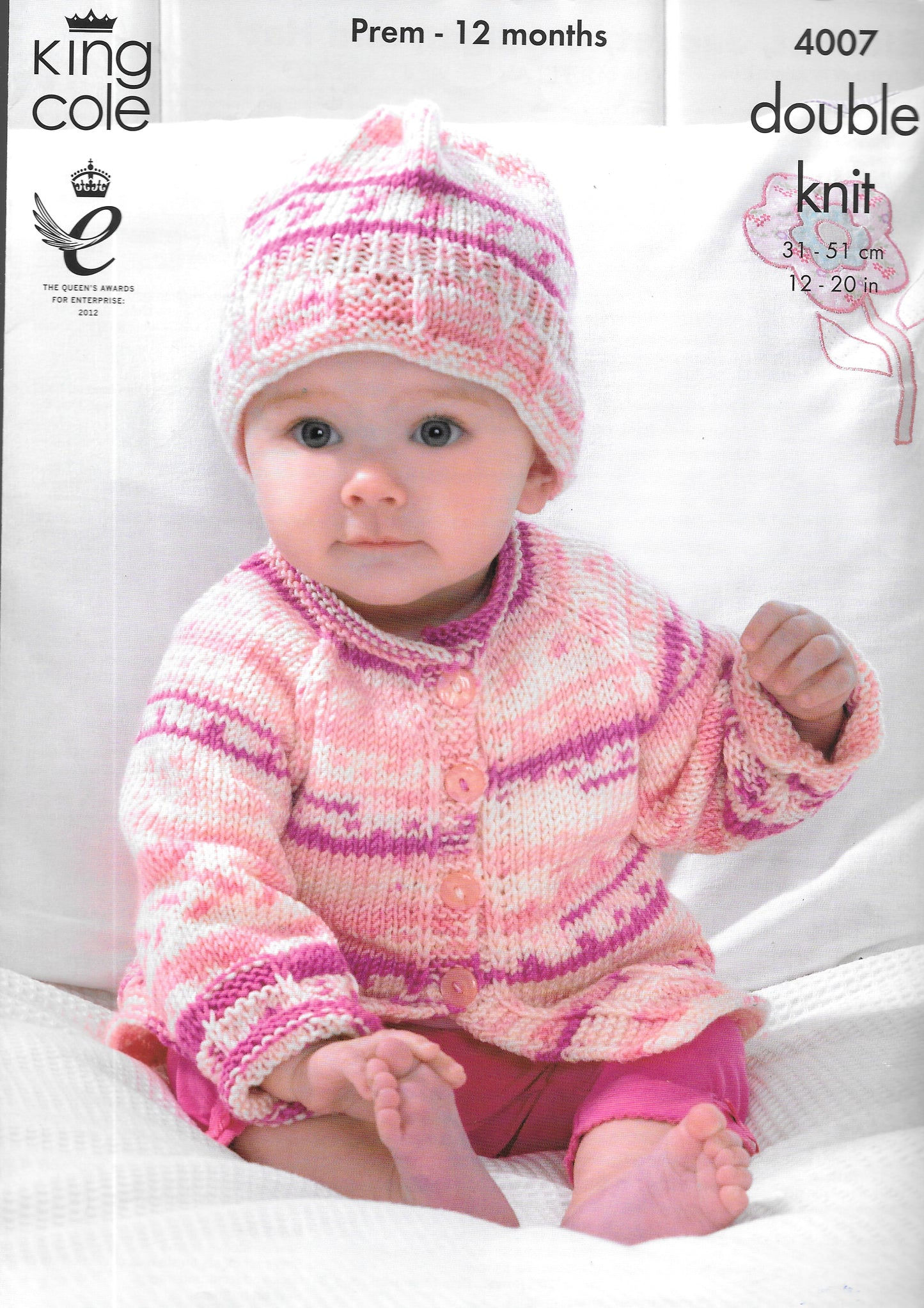 4007 King Cole Knitting Pattern. Blanket/Jacket/Cardigan/Hat. Double Knit
