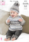 King Cole 4012 Knitting Pattern - DK Romper/Sweater/Gilet/Hat/Mittens/Blanket