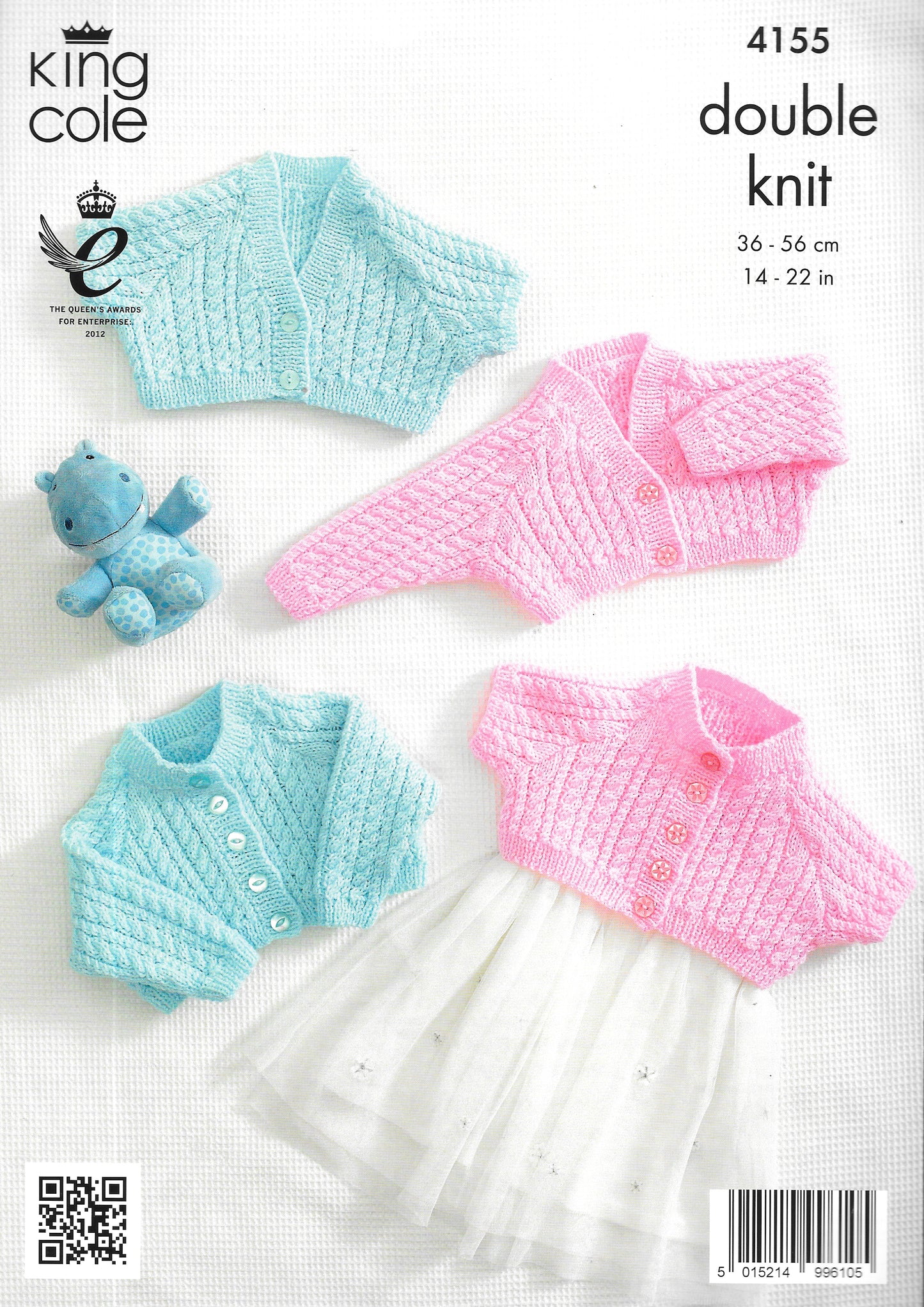 4155 King Cole Knitting Pattern. Baby Cardigans. Double Knit