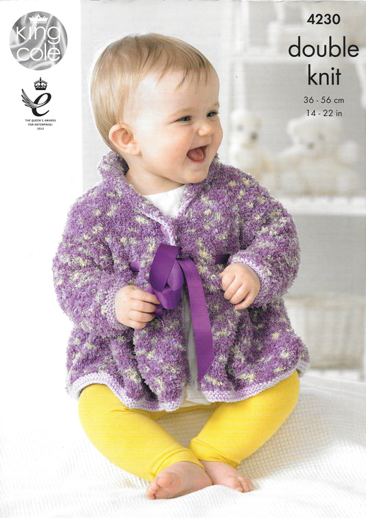 4230 King Cole knitting pattern Baby Set double knitting.