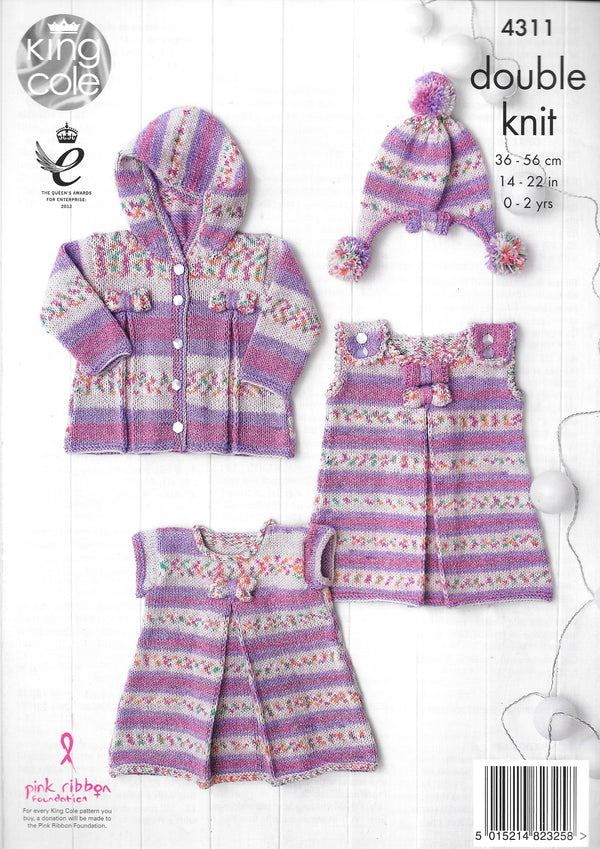 King Cole 4311 DK Baby Set knitting pattern