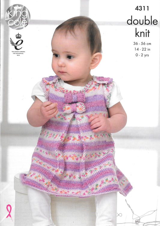 4311 King Cole knitting pattern Baby Set double knitting.