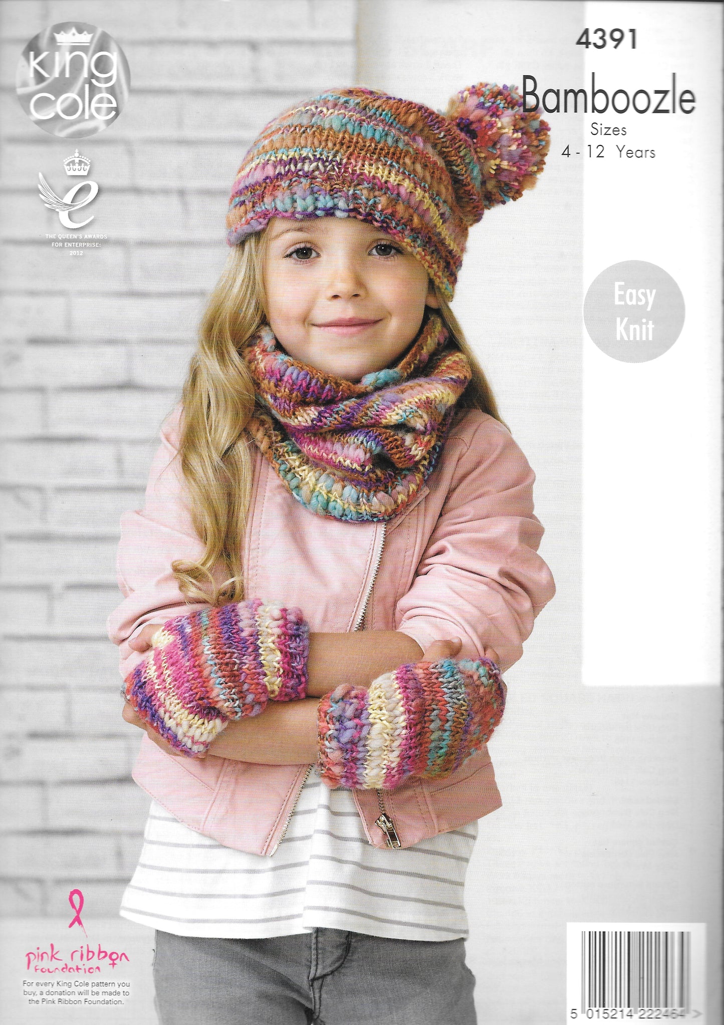 4391 King Cole knitting pattern - Snood, Hats, Mittens and Scarf - Bamboozle