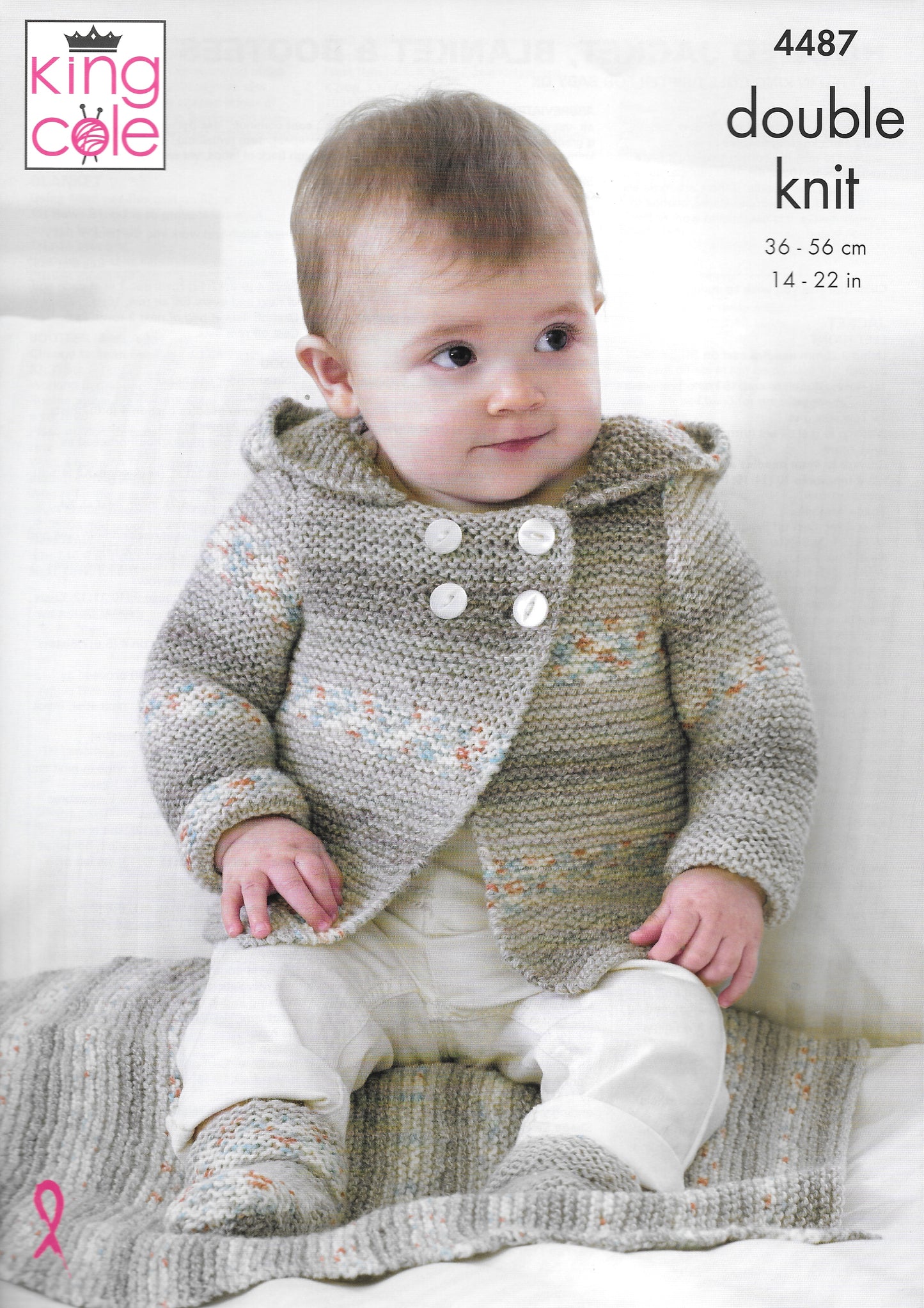4487 King Cole Double Knit Hooded Jacket, Bootees and Blanket knitting pattern