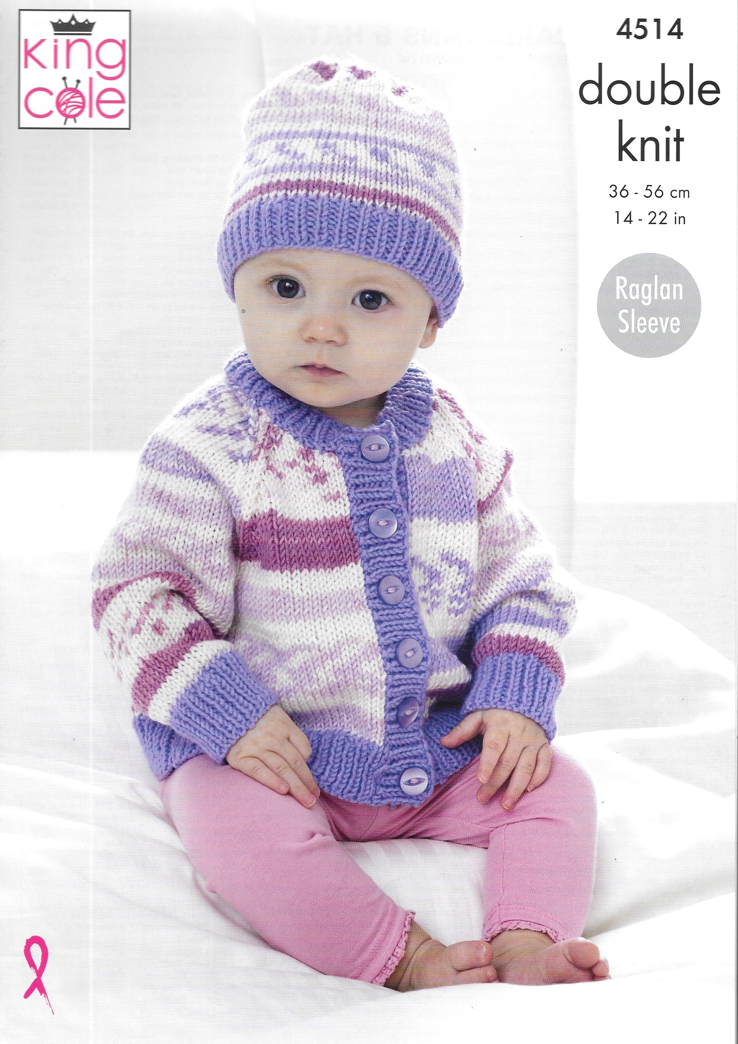 4514 King Cole Knitting Pattern. Baby Cardigans and hat. Double Knit
