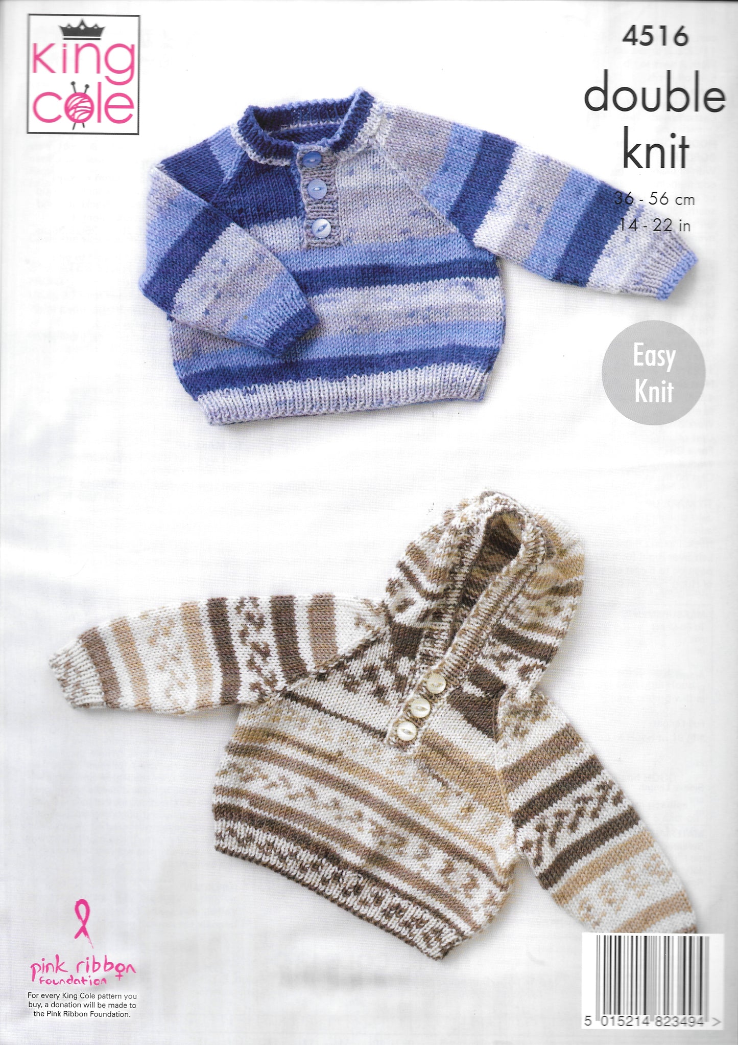 4516 King Cole Double Knit Raglan Sweaters knitting pattern