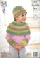 4575 King Cole Double Knit Poncho, shoulder/neck warmer/wrist warmer and hat knitting pattern