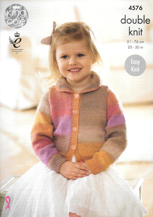 4576 King Cole Double Knit Cardigans knitting pattern