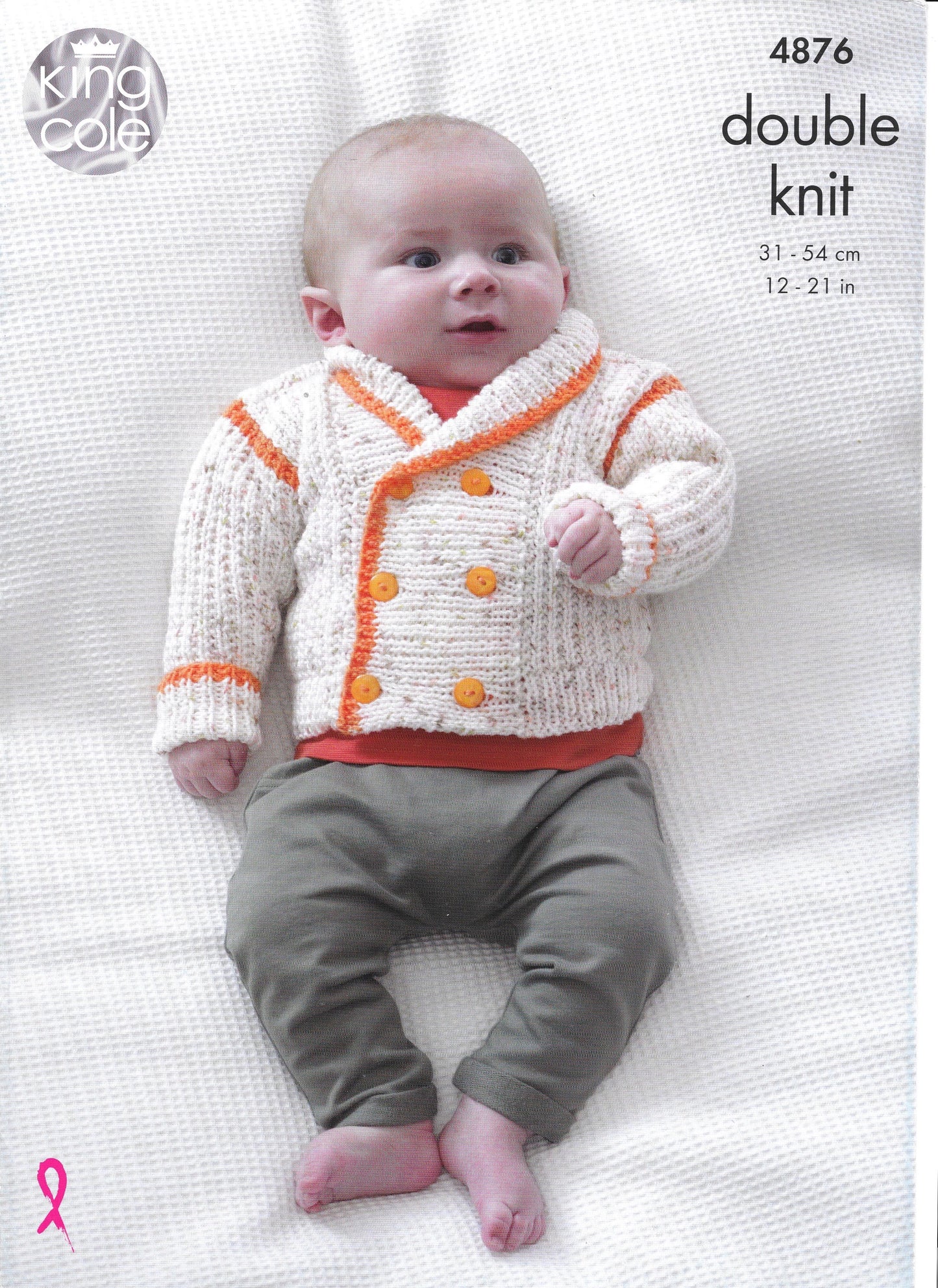 4876 King Cole Double Knit Jackets, Sweater and Hats knitting pattern
