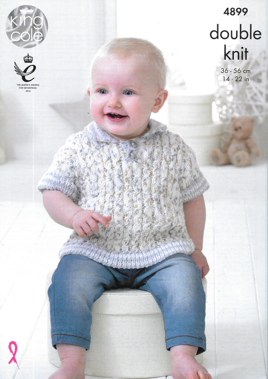 4899 King Cole double knit baby set knitting pattern