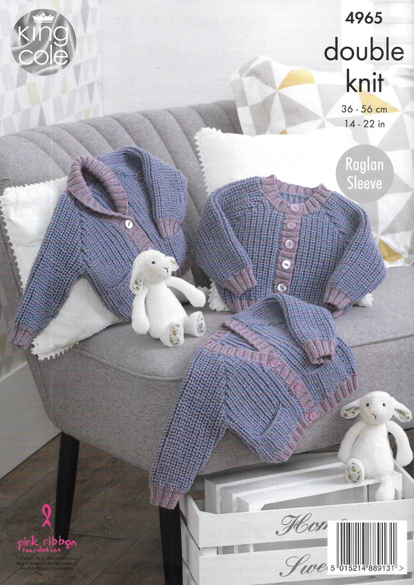 4965 King Cole double knit Cardigans knitting pattern