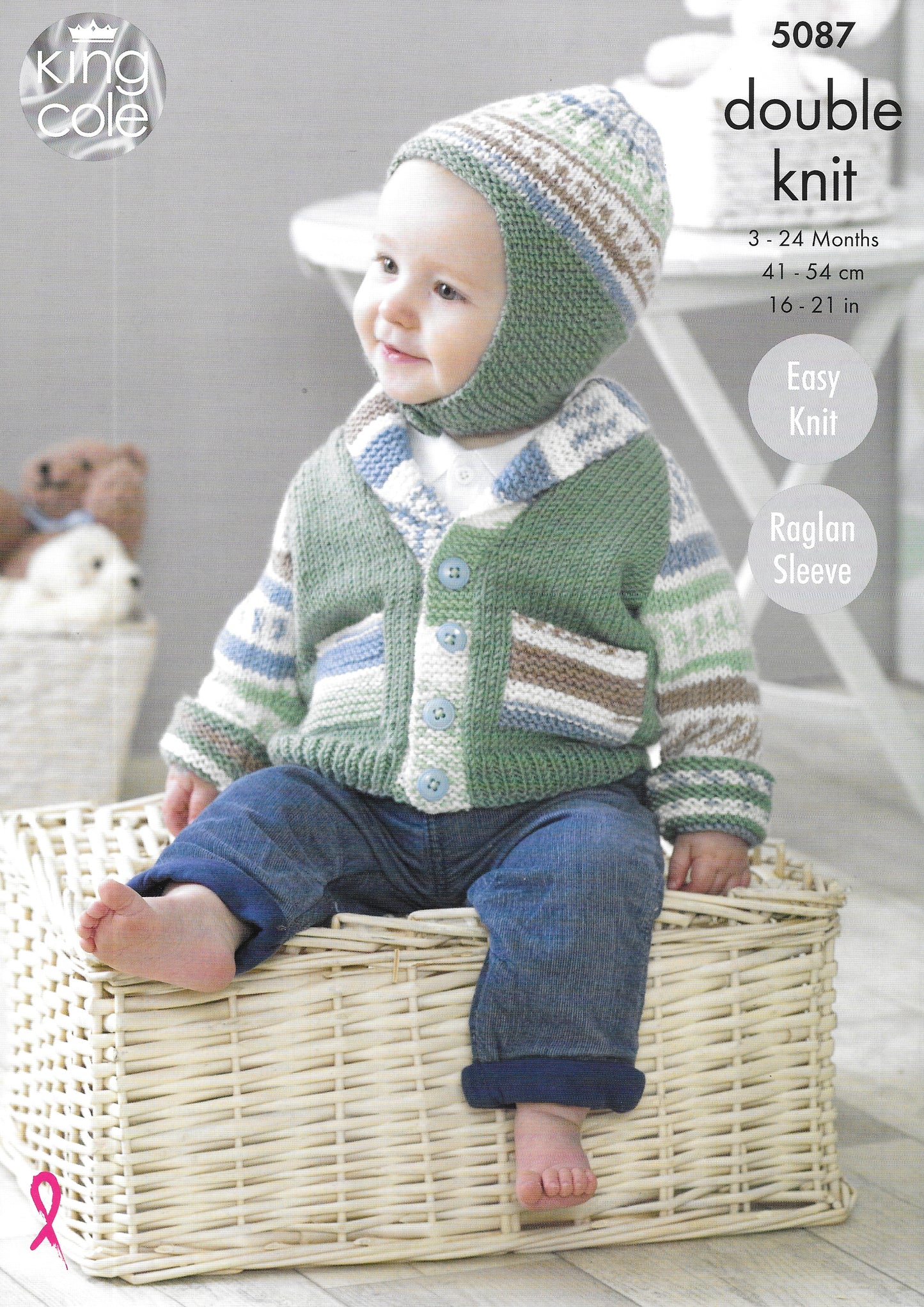 5087 King Cole double knit Baby Jackets/Gilet/Hat knitting pattern